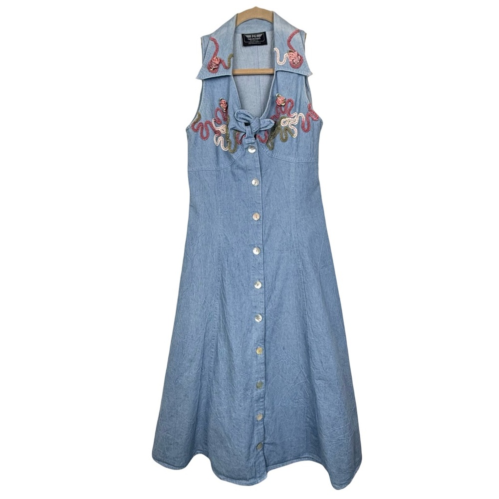 PG Collections by Ginger Bort Denim Dress VTG GUC